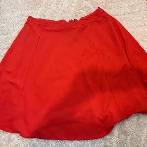 Bright coral midi skirt